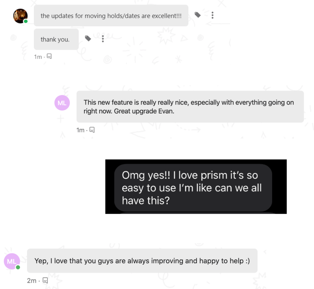 A collection of positive feedback from users.